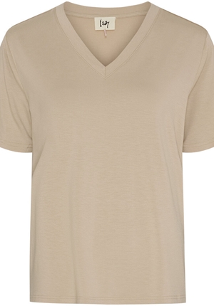 Toppar - Gritt v-neck t-shirt – Sand